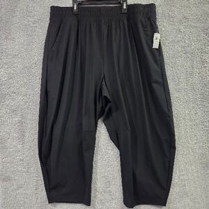 NWT Old Navy Women's XL Petite High-Waisted SleekTech Barrel Ankle Pants Black